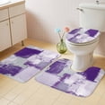 thumbnail image 2 of Modern Oil Painting Bath Mat 3 Piece Bathroom Rug Set, Purple Grey Abstract Graffiti Art Non Slip Bath Rug Contour Mat and Toilet Lid Cover, Absorbent Shower Mats Soft Bath Rugs and Mats Sets, 2 of 8