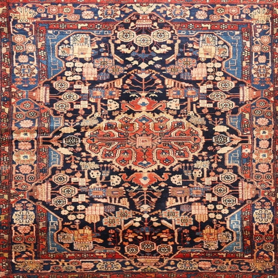 Ahgly Company Indoor Square Traditional Light Copper Gold Animal Area Rugs, 8' Square
