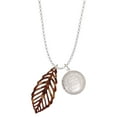thumbnail image 1 of Delight Jewelry Acrylic Large Leaf Pearly Brown To the World You are a Mother Locket Necklace, 1 of 4