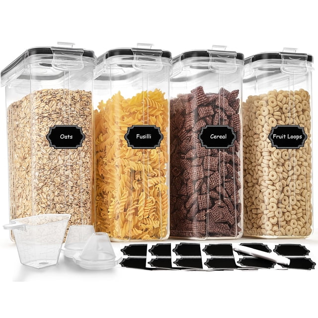 Set de almacenamiento de recipientes para cereales HKJ Chef de 4 litros (135,2 oz), 4 piezas