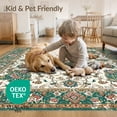 thumbnail image 4 of ODIKA 2'x3' Washable Accent Rug Vintage Traditional Paisley Distressed Border Ornamental Scrolls for Bedroom, Nursery, RV, Pet Friendly, Bedside Mat, 4 of 7