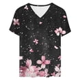 thumbnail image 5 of LVHAOGJOB T-Shirts pour Femmes Manches Courtes Col en V Grande Taille Imprimé Hauts Amples, 5 of 5