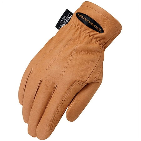 6 SIZE TAN HERITAGE COLD WEATHER RIDING LEATHER GLOVES HORSE