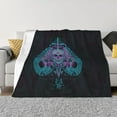 thumbnail image 1 of XMXT Throw Blanket, Ace Skull Poke Pattern Machine Washable Blankets for Sofa, 80 x 60 inches Black, 1 of 9