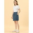thumbnail image 3 of DARING DIVA Women's A-line Button Front Denim Short Skirt XS Dark Blue, 3 of 6