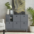 thumbnail image 6 of TMS Rhenzy Modern 6-Compartment 39 inch Wide Storage Cabinet, Gray, 6 of 7