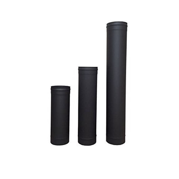 7in x 12in Single Wall Black Stove Pipe