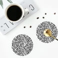 thumbnail image 5 of Disketp Weave Geometric Funny Coasters,6 Pcs Leather Coasters With Holder, Perfect Housewarming Hostess Gifts,Protect Furniture From Water Marks Scratch And Damage, 5 of 9