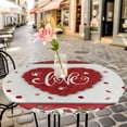 thumbnail image 4 of Red Valentine's Day Fitted Tablecloth with Elastic Edged, Round Table Cloth for Dining Table, Love Heart Roses Romantic Waterproof Oil Proof Table Cover for Indoor Outdoor 36"-44", 4 of 8