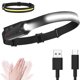 thumbnail image 3 of Lámpara de cabeza Linterna frontal recargable por USB, ligera, superbrillante, LED para correr, para Runner Rainstorm, resistente al agua, linterna LED, batería integrada de 1200 mAh Andoer Lámpara de cabeza, 3 of 7