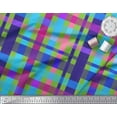 thumbnail image 3 of Soimoi Green Heavy Satin Fabric Check Check Print Sewing Fabric Yard 54 Inch Wide, 3 of 3