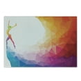thumbnail image 1 of Sports Cutting Board, Gymnastics Girl Gymnast Portrait Colored Geometric Digital Shapes Modern Olympics, Decorative Tempered Glass Cutting and Serving Board, Small Size, Multicolor, by Ambesonne, 1 of 1