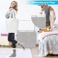 thumbnail image 5 of ZOUYUE Double Laundry Hamper with Lid & Removable Laundry Bags, Large Collapsible 2 Dividers Dirty Clothes Basket with Handles for Bedroom, Laundry Room, Closet, Bathroom, College, Light Gray, 5 of 7