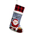 thumbnail image 1 of Calcetín de Navidad para decoración de mascotas, primer regalo de Navidad, divertido árbol, copo de nieve, rojo, verde, pata a cuadros, botas, chimenea, decoración del hogar, 1 of 4