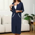 thumbnail image 7 of Roncen Women Zipper Robe 3/4 Sleeves Loungewear Dress Full Length Sleepwear Pockets Housecoat Nightgown Long Bathrobe, 7 of 7