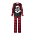 thumbnail image 2 of Elippeo Family Matching Christmas Pajamas, Letter  Hat Print Long-Sleeved Round Neck Tops + Plaid Pattern Trousers Sleepwear Outfits, 2 of 10