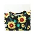 thumbnail image 4 of Seyurigaoka Baby Girl Summer Lovely Ribbed Jumpsuit Sunflower Print Crew Neck Flying Sleeves Romper Child Suit, 4 of 8