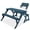 Harbor Blue, variant on 2-in-1 Transforming Outdoor Wooden Picnic Table Garden Bench, Mechanical Hinged Linkage Interchangeable Patio Desk with Umbrella Hole for Backyard Porch, Adult Heavy Duty Large Furniture