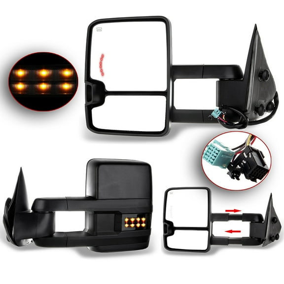 ECCPP Towing Mirrors High perfromance Automotive Exterior Mirrors with Power Heated Turn Signal Replacement fit for 2003-2007 Silverado Sierra for Chevy for gmc 1500 2500 3500(07 New Body Style)