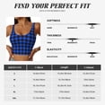 thumbnail image 7 of Fotbe Buffalo Plaid Blue Black Pattern Womens' Sports Bra Longline Wirefree Padded with Medium Support Sports Moisture-Wicking Workou Vest,Tank Top-, 7 of 7