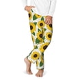 thumbnail image 2 of Wukai Sunflowers Print Teenagers' Pajama Pant Sleep Pajama Lounge Pant PJ Bottoms with Pockets and Button Fly(Available in Big & Tall)-Medium, 2 of 6