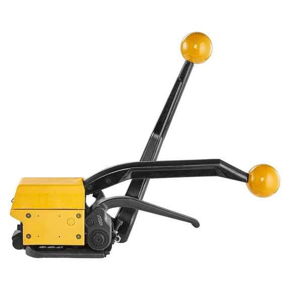 3-in-1 Manual Steel Strapping Tool for 1/2"-3/4" Bands - Tensioner, Crimper & Cutter for Metal/Stainless Steel Packaging Straps - Banding Machine