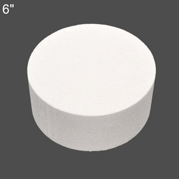 HEVIRGO 8inch Round Foam Cake Dummy Sugarcraft Flower Decor Practice Model Foam