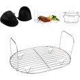 thumbnail image 1 of Xugoox Steam and Roast Rack Stainless Steel Possible Steamer Cooker Accessories, Compatible with Ninja Foodi Possible Cooker Pro 8.5 Qt MC1001 MC1010 Series for Slow Cooker Crock Pot, 1 of 6