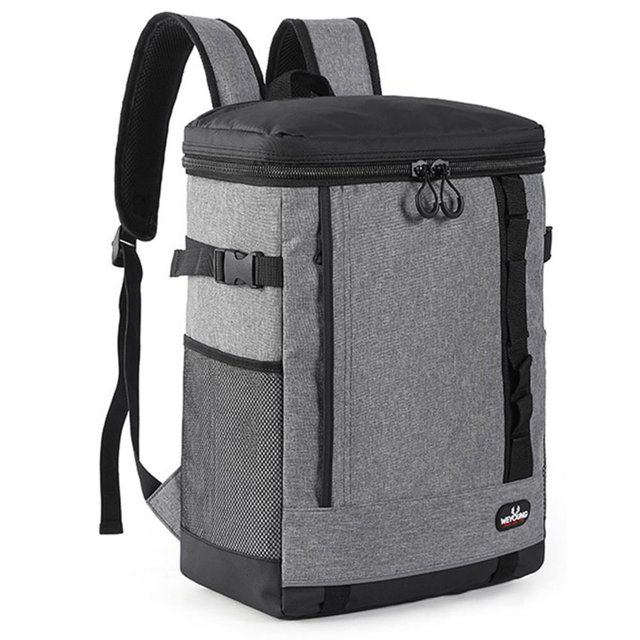 Refrigerador de mochila de 24 l Mochila aislante de gran capacidad impermeable (gris)