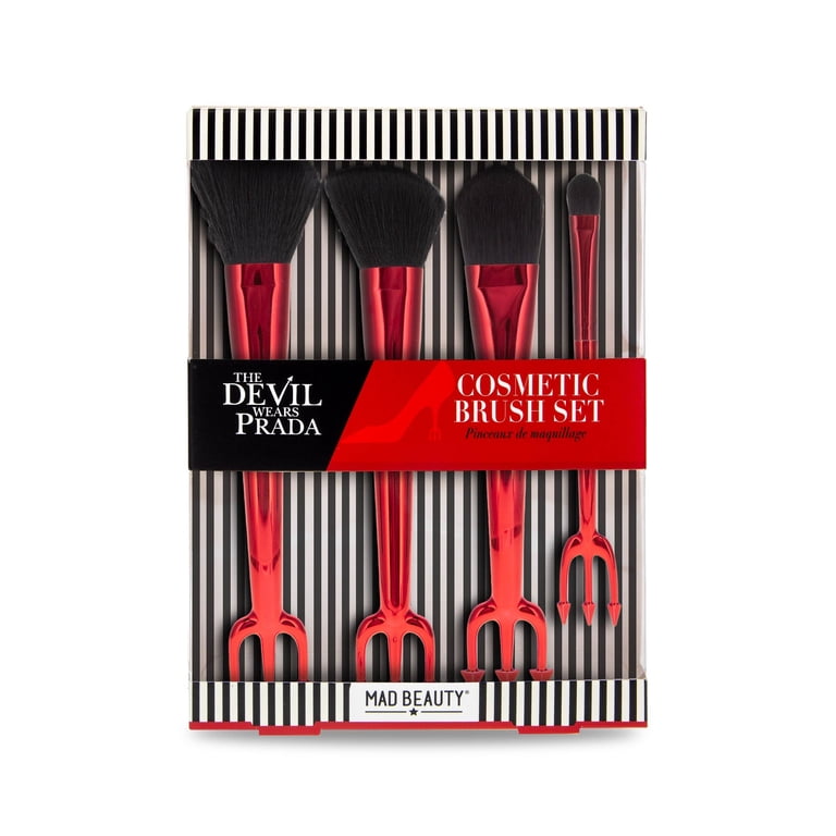 Mad Beauty Devil Wears Prada 4-Piece Brush Set, Pitchfork Handle