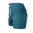 thumbnail image 3 of BiZtdJrK Women Yoga Skorts Drawstring High Waist Athletic Skort Lightweight Stretch Running Skirts with Shorts on sale prime Blue M, 3 of 9