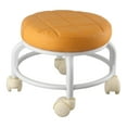 thumbnail image 3 of Ottoman Roulant, Tabouret à Roulettes en Mousse Mémoire Résistant aux Taches pour Intérieur Orange, Beige, Couleur Café, 3 of 8