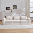 thumbnail image 2 of 102" Modular Sectional Cloud Sofa, Folding Convertible Sofa Bed, Floor Boneless Couch, Modular Cushion Couch, for Living Room, Bedroom and Recreation Room, White, 2 of 9