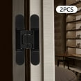 thumbnail image 2 of 2PCS 6 inch Invisible Door Hinges Hidden Hinges Concealed Zinc Alloy & Screws Black, 2 of 12