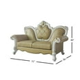 thumbnail image 5 of ACME Picardy Faux Leather Loveseat with Pillows in Pearl and Butterscotch, 5 of 7