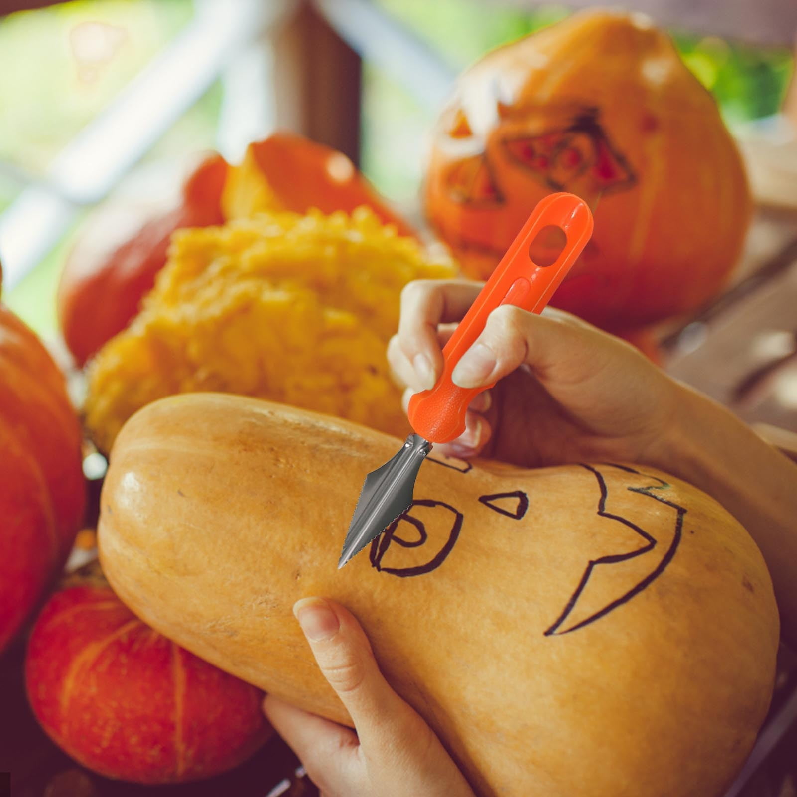 COFEST Upgraded 7 PC Pumpkin Carving Kit Tools for Kids Adults