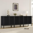 thumbnail image 2 of Brafab Farmhouse Sideboard Cabinet with Natural Rattan Doors,63"TV Stand for TVs up to 55 Inch, 2-Pack, 2 of 8