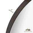 thumbnail image 4 of Contemporary Brushed Metal Black Wall Mirror | Glass Panel Black Framed Rounded Circle, 4 of 10