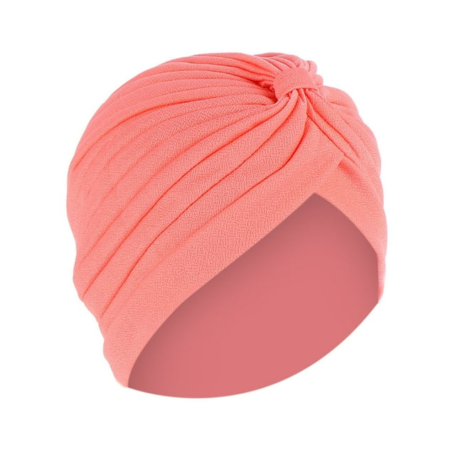 Women Solid India Hat Muslim Ruffle Cancer Chemo Hat Beanie Wrap Cap