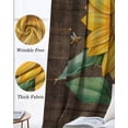 thumbnail image 3 of Sunflower Blackout Curtains for Bedroom Living Room Darkening Curtains 90 Inch Yellow Flowers Bees Wooden Pastoral Black Out Window Curtain Privacy Insulated Window Treatment Grommet Drapes 52"x90"x2, 3 of 9