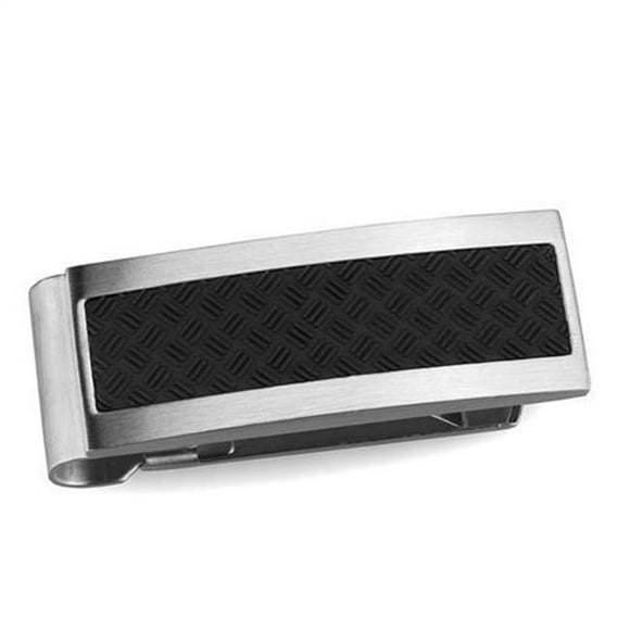 Men High Polished Stainless Steel Money Clip with No Stone in No Stone