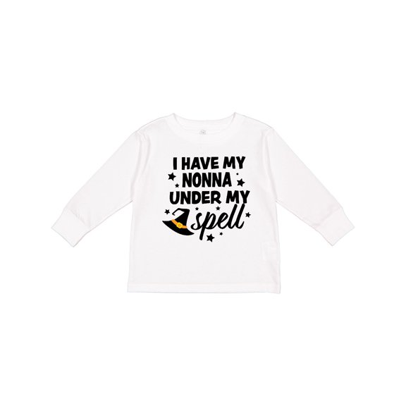 Inktastic I Have My Nonna Under My Spell with Cute Witch Hat Boys or Girls Long Sleeve Toddler T-Shirt