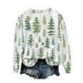 thumbnail image 6 of ABATAB Christmas Sweatshirt for Women Crewneck Long Sleeve Christmas Tree Print Cute Pullover Vacation Casual Trendy Outfits, 6 of 6