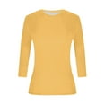 thumbnail image 7 of Dagugfen Sports Casual Tops for Women Fitness Stretchy Crew Neck Spandex Tops Daily Wear Base Layer Shirts, 7 of 7