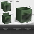 thumbnail image 5 of Sorbus 11” Foldable Storage Bins with Clear Window – Set of 6 Collapsible Fabric Baskets with Handles for Clothes, Toys, Books – Sturdy Organizer Cubes for Shelves & Closets, Dark Green, 5 of 6
