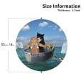 thumbnail image 2 of Yiaed Two Brave Cats Are Floating On The Sea Iceberg Print Leather Coasters for Drinks - Cup Coasters Coffee Table Kitchen Table Bar, Home & Office Gifts Handmade Drink Coasters-Round Shape, 2 of 6