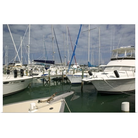 Great BIG Canvas | Rolled Walter Bibikow Poster Print entitled Bahamas, Abacos, Great Abaco Island, Marsh Harbour, Town Marina