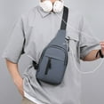 thumbnail image 6 of Men's Shoulder Bag, Casual Chest Bag, Outdoor Portable Music Player Bag with Multiple Pockets, Water-Repellent Polyurethane Leather, Adjustable Strap, Lightweight and Comfortable Design, 6 of 7