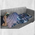 thumbnail image 6 of Digital Soft Flannel Fleece Throw Blanket, Digital Dated Popular Monument with Futuristic Effects Graphic Art, Cozy Plush for Indoor and Outdoor Use, 70" x 90", Navy Lavender, by Ambesonne, 6 of 6