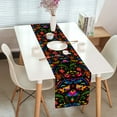thumbnail image 4 of Mexican Fiesta Table Runner for Cinco de Mayo Decorations, Mexican Floral Linen Table Runner Dia De Los Muertos Decor Day of The Dead Decoration and Supplies for Home 13X72 inch, 4 of 5